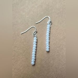 Elegant Silver and Blue Beaded Earrings